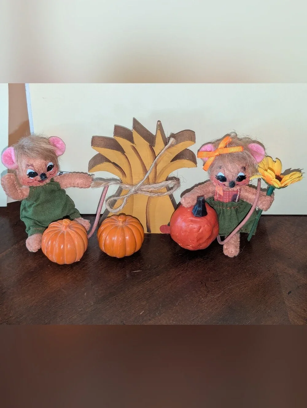 Annalee Doll Fall Harvest Mouse Duo Lot - 2020 Cute Mice Holiday Decor